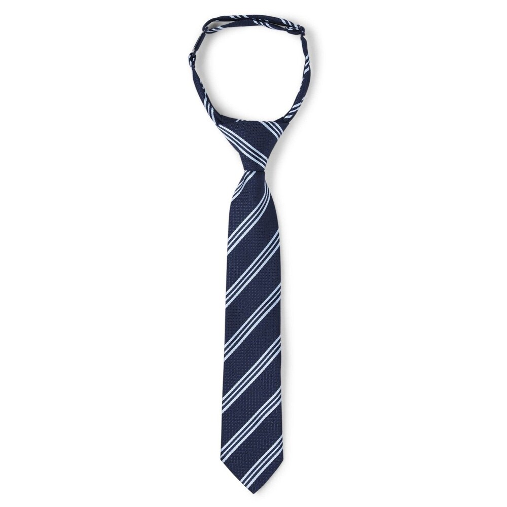 Gymboree Boys Pre-Tied Adjustable Necktie Navy Blue Stripe Size 10-12 NWT